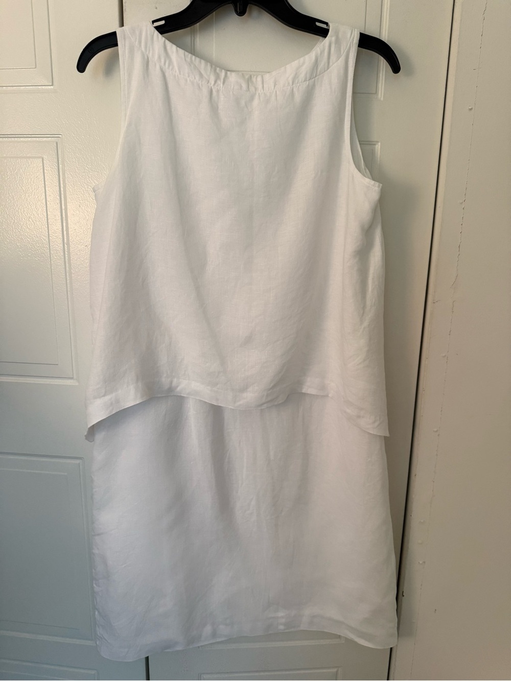 J. Jill White Sleeveless Layered linen Midi Dress size XS